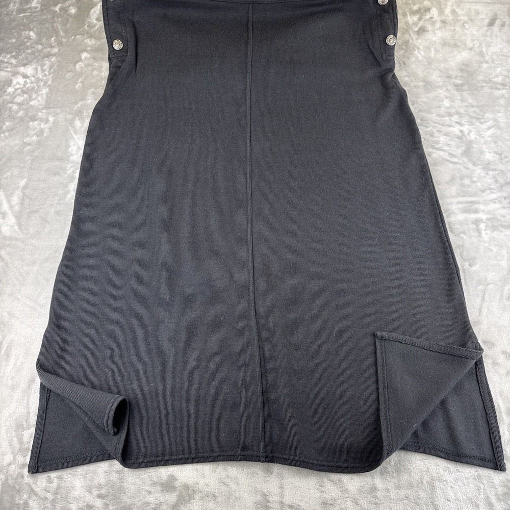 Vintage Erika Studio Overall Dress Women's‎ M Black Buttons Ribbed 90's (1250) - Picture 6 of 12